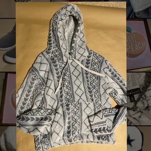 grey fuzzy sweatshirt never worn